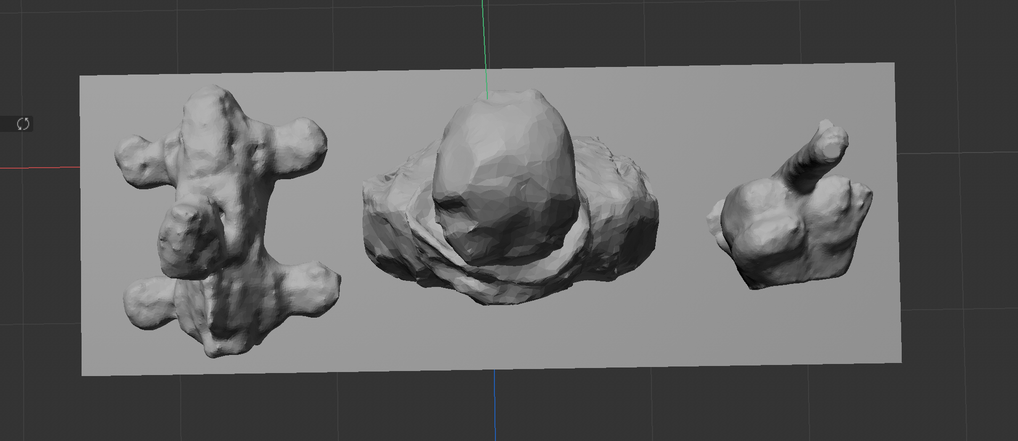 Display of the C4D of the figure and duck and Mario toys